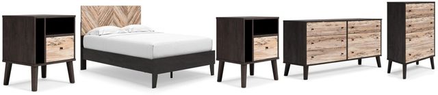 Signature Design by Ashley® Piperton 5-Piece Black/Two-Tone Brown Queen Panel Platform Bed Set-0