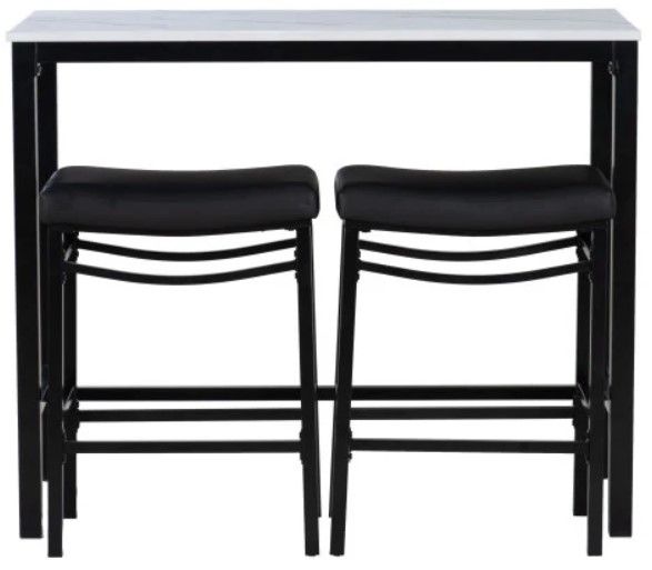 Linon Betty 3-Piece Faux Marble Dining Table Set-3