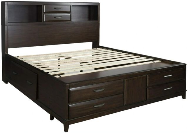 Benchcraft® Vanmore Dark Brown King Storage Bookcase Bed-0