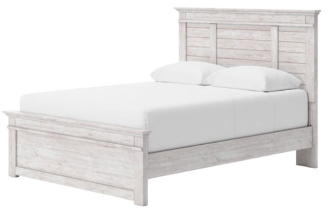 Signature Design by Ashley® Makidern Whitewash Queen Panel Bed with 2-Drawer Storage-4
