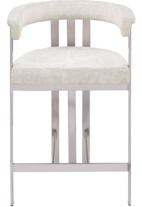 Meridian Furniture Marcello Stone/Brushed Chrome Counter Stool-1