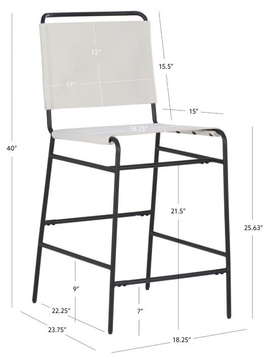 Powell® Wade Black/Cream Counter Stool-2