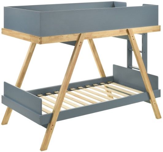 Coaster® Frankie Natural/Van Courtland Blue Twin Over Twin Bunk Bed-3