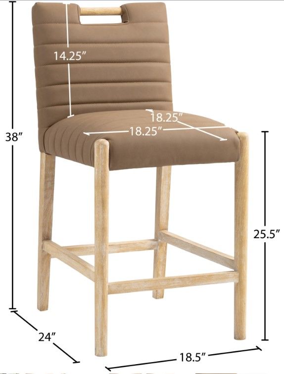 Meridian Furniture Aimee Brown Leather Counter Stool-2