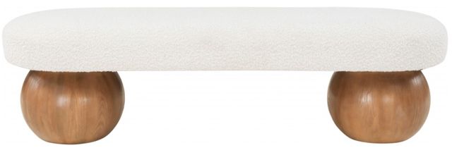 Meridian Furniture Bowie Cream/Walnut Brown Bench-1