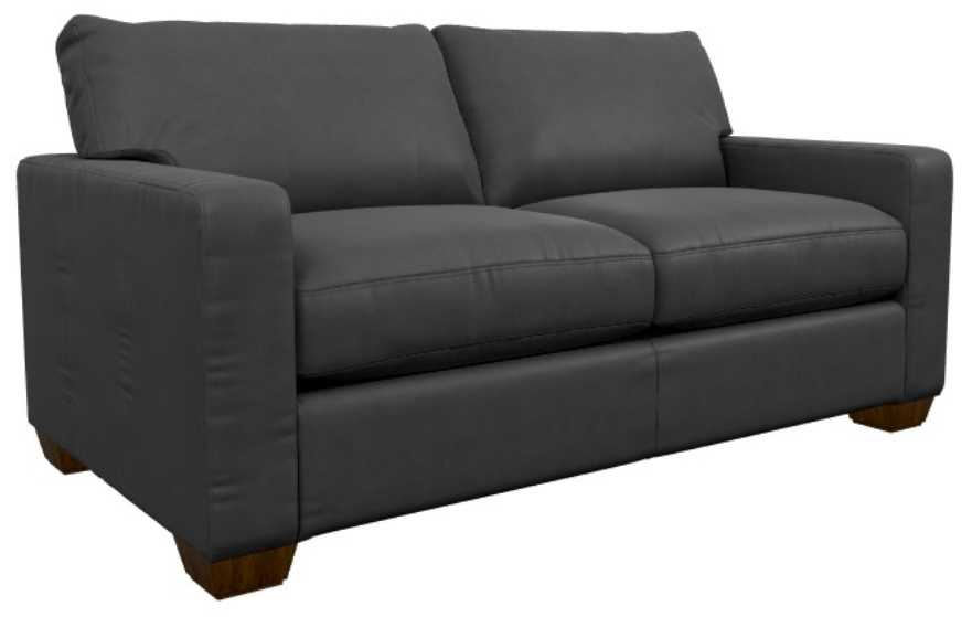 La-Z-Boy® Shiloh Navy Leather Apartment-Size Sofa | Dewey