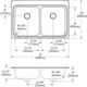 Elkay Lustertone® Classic Lustrous Satin Stainless Steel 33" x 22" x 6.5" 1-Hole Equal Double Bowl Drop-in ADA Sink with Perfect Drain® and Quick-Clip-1