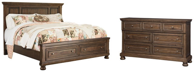 Signature Design by Ashley® Flynnter 2-Piece Medium Brown King Panel Bed Set-0