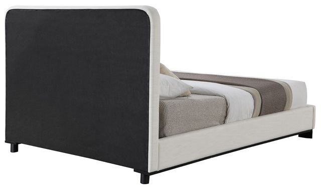 Meridian Furniture Nolita Cream/Black Full Linen Textured Upholstered Panel Bed-3
