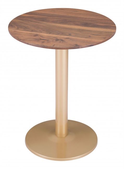 Zuo® Alto Brown Bistro Table with Gold Base-2