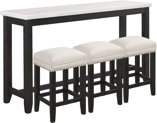 Signature Design by Ashley® Anchorville 4-Piece Dark Brown/White Counter Height Dining Table Set-0