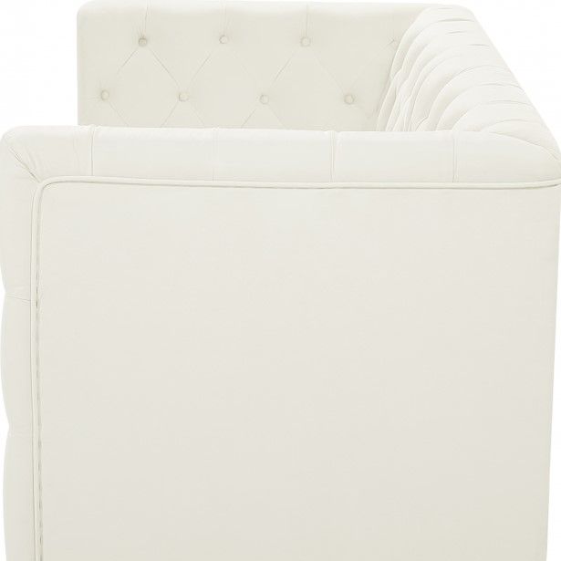Meridian Furniture Tuft 2-Piece Cream 70" Velvet Modular Sofa-4