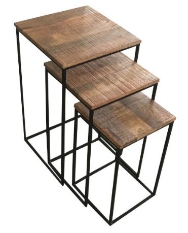 Jaipur Furniture Industrial Range Dark Brown Nesting Table-0