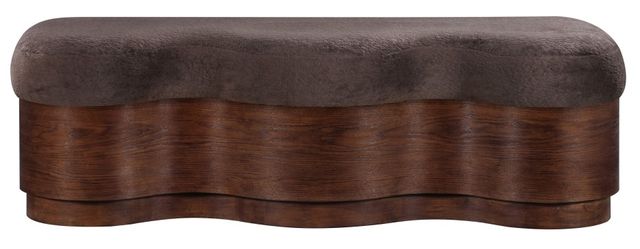 Meridian Furniture Savoy Brown/Walnut Upholstered Bench-1