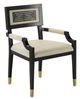 Currey & Company Artemis Caviar Black/Brushed Brass/Milk Leather Chair-0