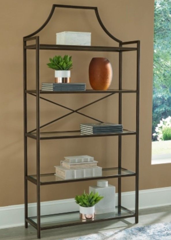 Signature Design by Ashley® Bernonly Antique Bronze Bookcase-3