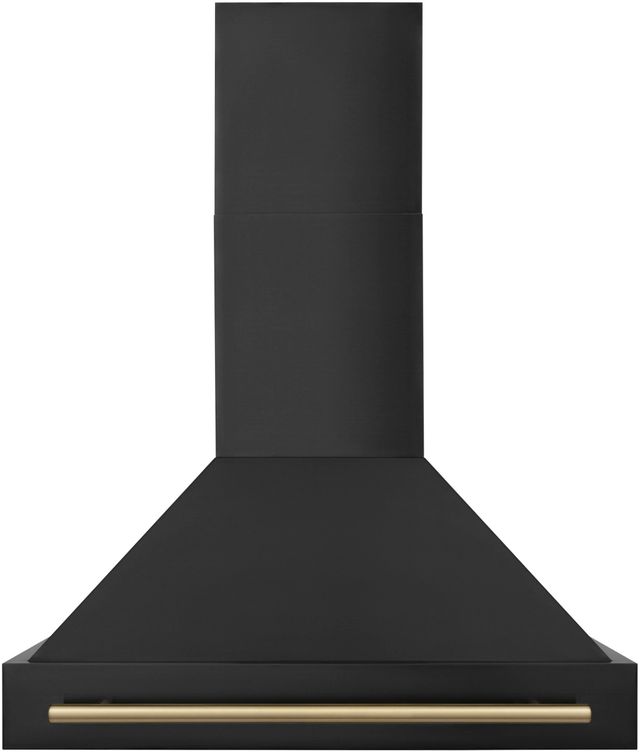 ZLINE Autograph Edition 36" Black Stainless Steel Wall Mounted Range Hood with Champagne Bronze Handle-0