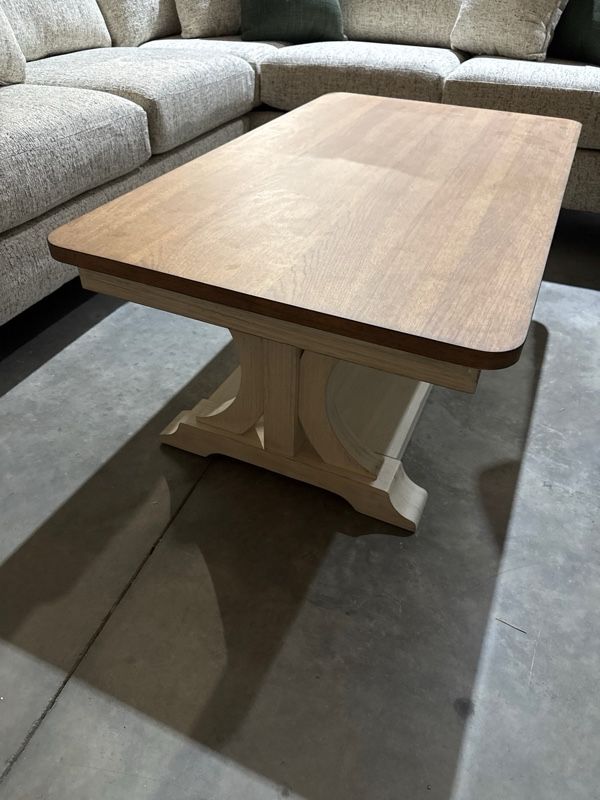 Clearance Liberty Furniture Farmhouse Reimagined Chestnut Cocktail Table with Antique White Base-0