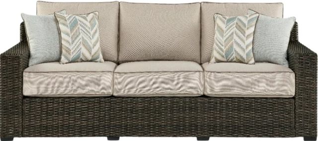 Signature Design by Ashley® Coastline Bay Brown Aluminum Outdoor Sofa-1