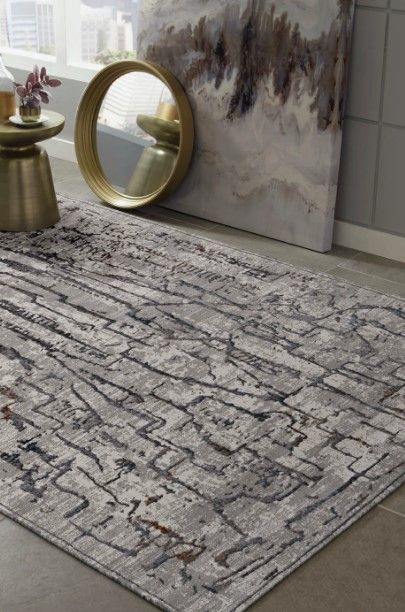 KAS Rugs Inspire Gray Expressions 5'x8' Area Rug-3