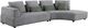 Coaster® Toscano 2-Piece Gray Small Spaced Sectional Sofa-0