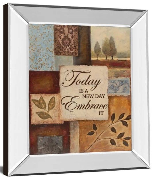 Classy Art New Day by Dee Dee Mirror Framed Wall Art-0