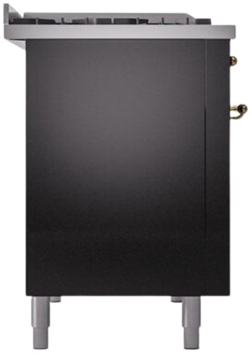 Ilve® Nostalgie II Series 48" Glossy Black Pro Style Dual Fuel Range-1