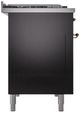 Ilve® Nostalgie II Series 48" Glossy Black Pro Style Dual Fuel Range-1