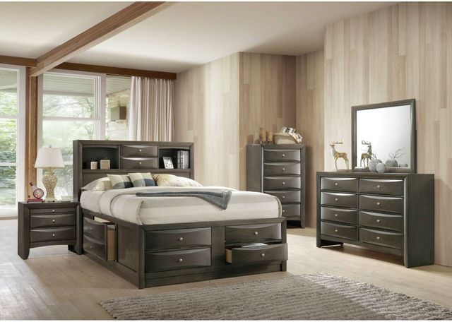 Elements International Emily Gray Dresser and Mirror Set-2