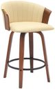 Armen Living Diana Cream/Walnut Swivel Counter Stool-0