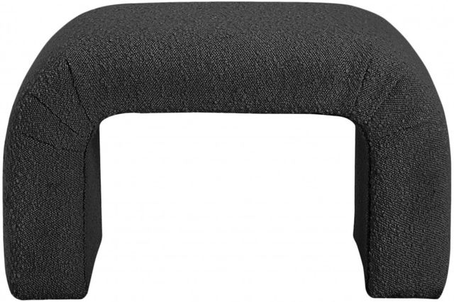 Meridian Furniture Niagara Black 28" Boucle Fabric Bench-1