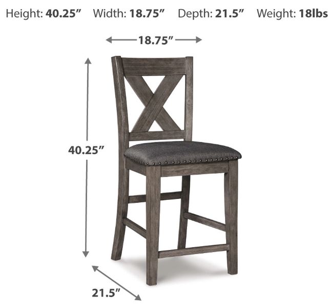 Signature Design by Ashley® Caitbrook Gray Upholstered Bar Stool-1