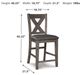 Signature Design by Ashley® Caitbrook Gray Upholstered Bar Stool-1