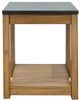 Signature Design by Ashley® Quentina Black Top End Table with Light Brown Base-1