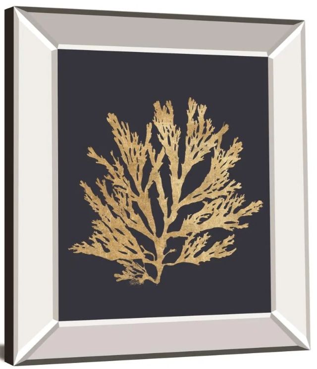 Classy Art Pacific Sea Mosses I Indigo by Wild Apple Portfolio Mirror Framed Wall Art-1