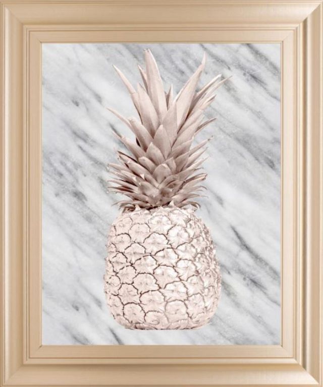 Classy Art Rose Gold Pineapple on Gray Marble by Nature Magick Wall Art-0