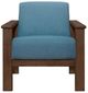 Homelegance® Helena Blue/Walnut Accent Chair with Storage Arms-2