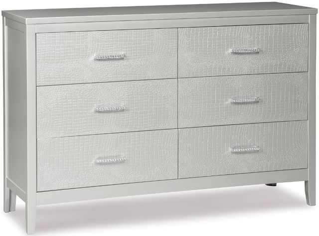 Signature Design by Ashley® Olivet 6-Piece Silver Twin Panel Bed Set-2