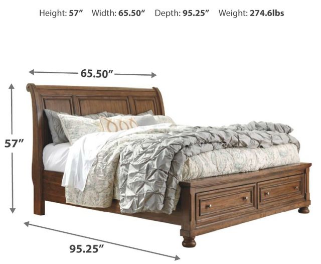 Signature Design by Ashley® Flynnter Medium Brown Queen Sleigh Storage Bed-1