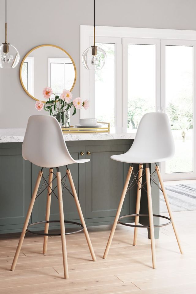 Signature Design by Ashley® Jaspeni White/Natural Bar Stool-2