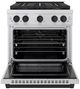 ZLINE Paramount 30" 4.2 cu. ft. Satin Stainless Steel Paramount Dual Fuel Range with 4 Burner DuoPro™ Cooktop and Electric Convection Oven with Black Matte Accents-3