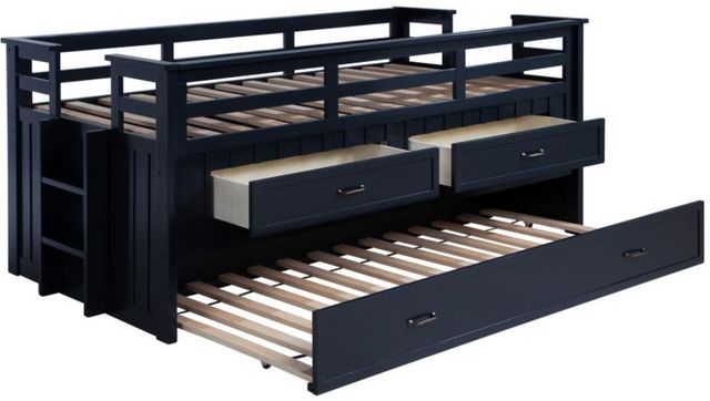 Coaster® Carlsbad Navy Blue Twin Captains Bed with Trundle-1