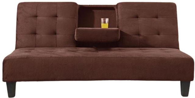 Milton Greens Stars Dark Brown Dacron Futon with Cup Holder-1