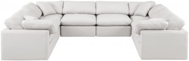 Meridian Furniture Indulge 8-Piece Cream Leather Modular Sectional-1