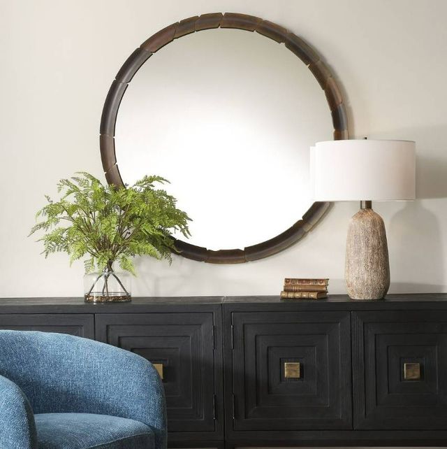Uttermost® Auger Bronze Round Mirror-1