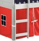 Donco Kids Louver Red/White Youth Twin Loft Bed with Tent Kit-2