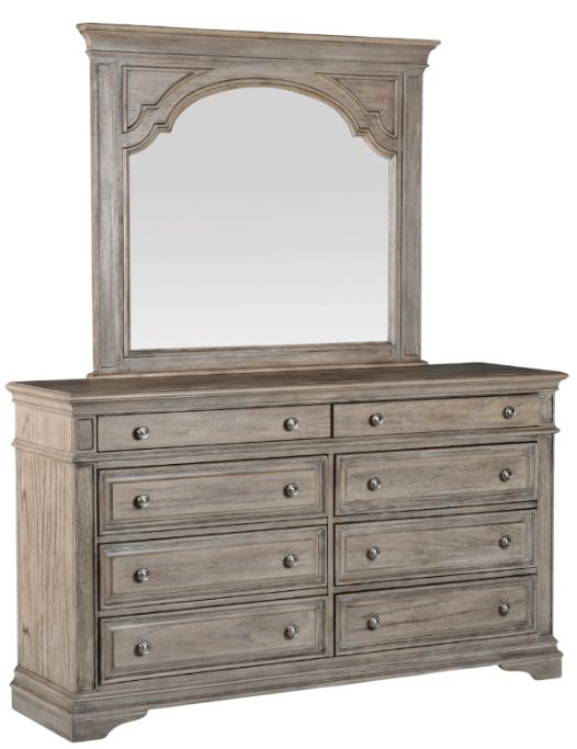 Steve Silver Co. Highland Park Waxed Driftwood Dresser and Mirror-0