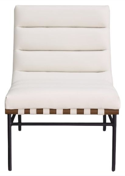 Meridian Furniture Burke Cream/Black Vegan Leather Accent Chair-1