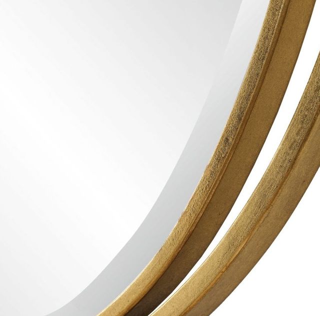 Uttermost® Rhodes Antiqued Metallic Gold Oval Mirror-3