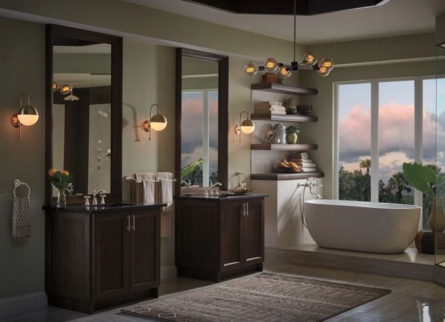 Brizo Traditional Brilliance® Polished Nickel Wall Mount Tub Filler Unions-2